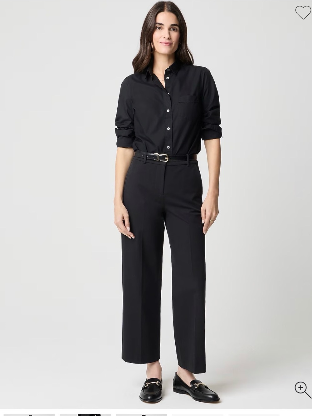 J.Crew high waist Remy wide-leg cropped pant size 10 Tall trousers black pants